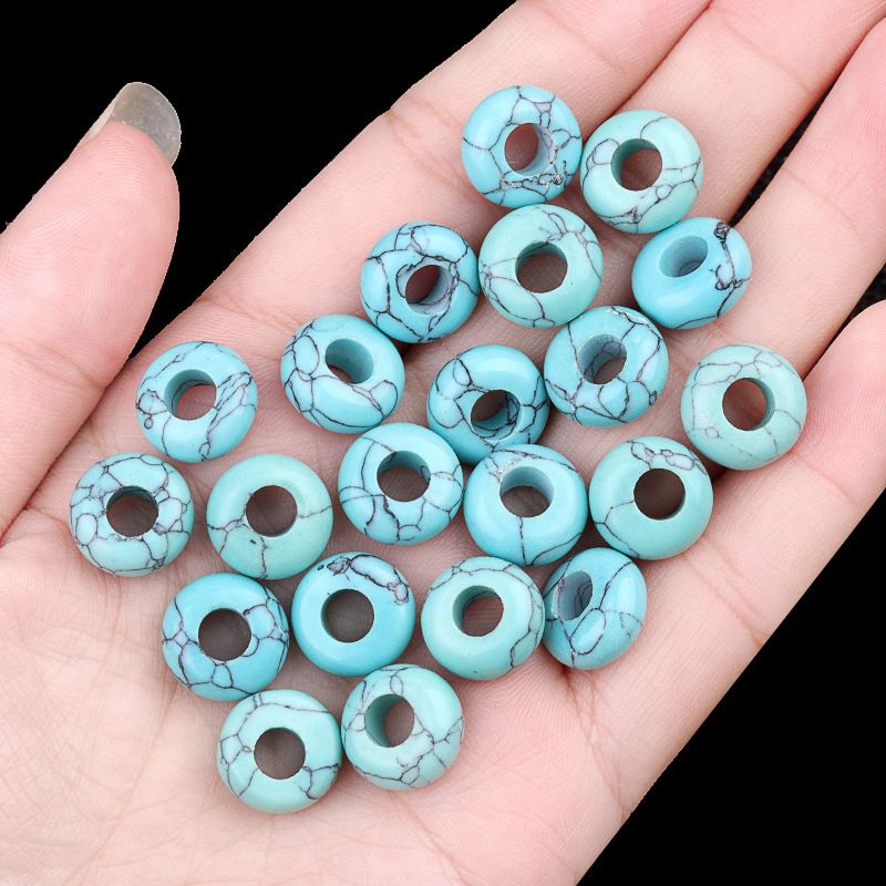 1201-6X12mm buraco 5mm contas de ábaco grande buraco, pedra natural contas de buraco grande acessórios de jóias DIY