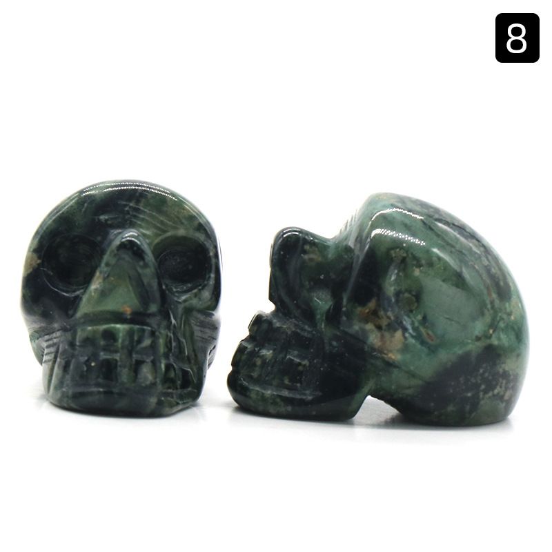 1554-25Mm Crânio de Ágata de Cristal Natural Esculpido Fantasma Cabeça Cerca De 1 Polegada Crânio Pequeno Ornamento De Halloween