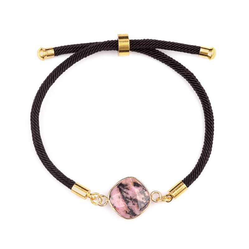 2095-Ametista em pó cristal olho de tigre pedra ajustável pulseira de seção quadrada mercadoria cênica jóias quentes