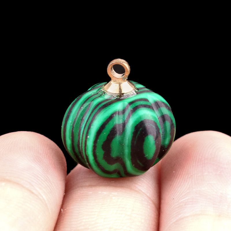 1639-10X13mm pingente de abóbora, meia pedra do tesouro de ágata de cristal abóbora gravada DIY material de jóias