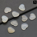 1221-15 × 18mm superfície do anel de amor, forma de coração curvado único de cristal natural, coração plano de pêssego DIY incrustado em pedra solta