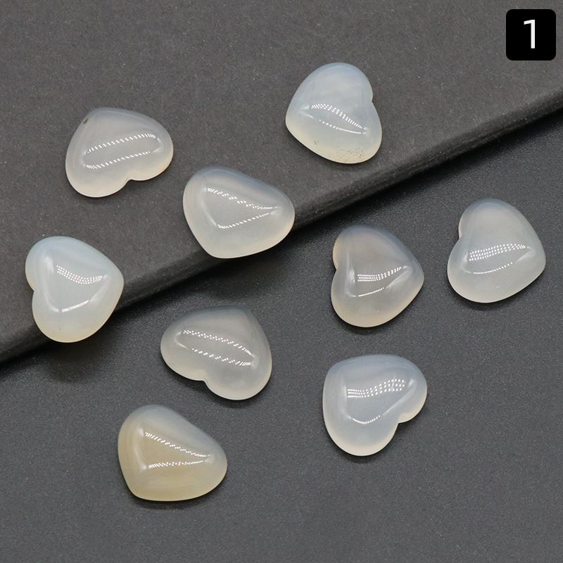 1221-15 × 18mm superfície do anel de amor, forma de coração curvado único de cristal natural, coração plano de pêssego DIY incrustado em pedra solta
