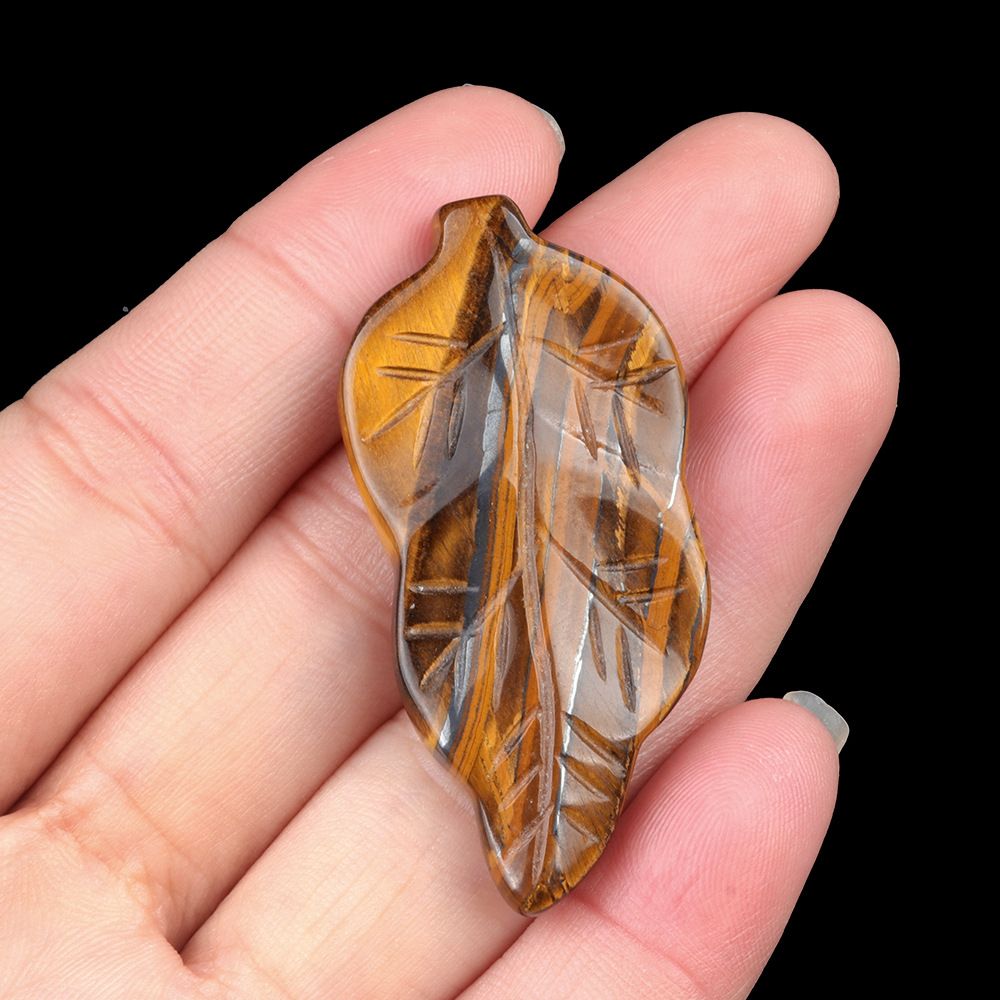 1782-47Mm folhas, cristal natural ágata pedra gravada pena material decorativo DIY folha acessórios de jóias