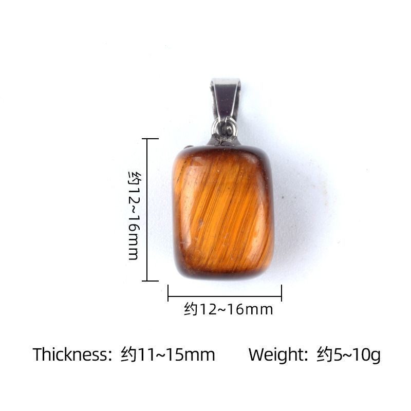 1700-Cristal natural ágata ametista olho de tigre irregular pequeno pingente quadrado cristal pedra áspera pingente polido