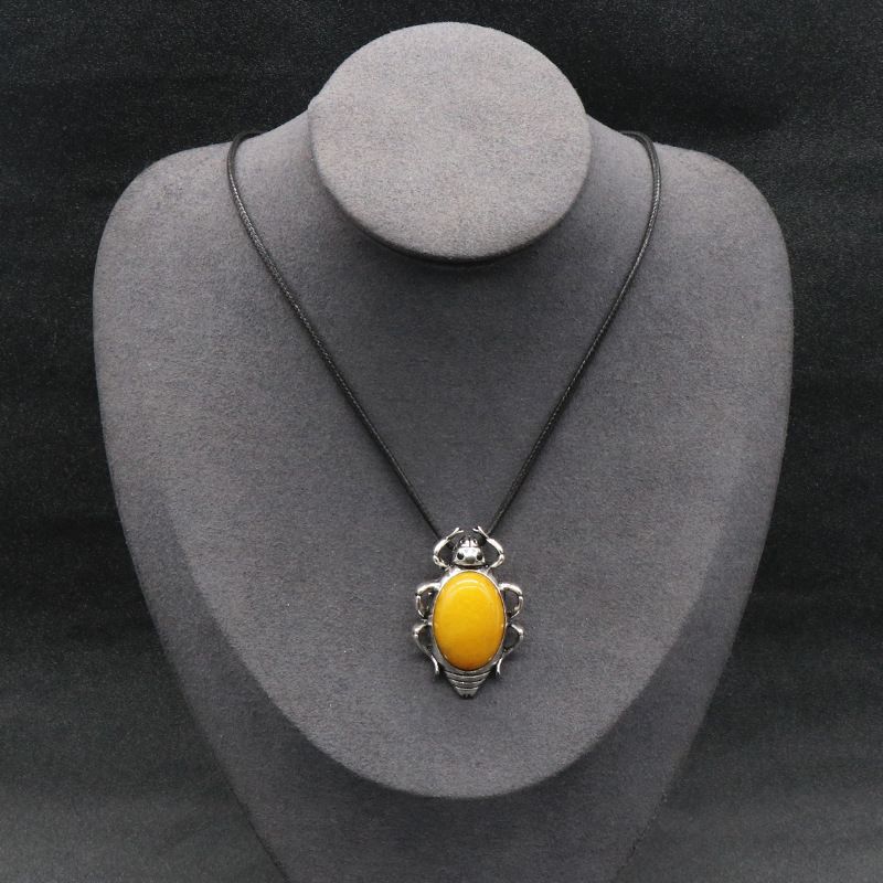 Pingente de broche de gema broche de barata, concha de ágata de cristal incrustada com colar de pino de pingente de pedra preciosa
