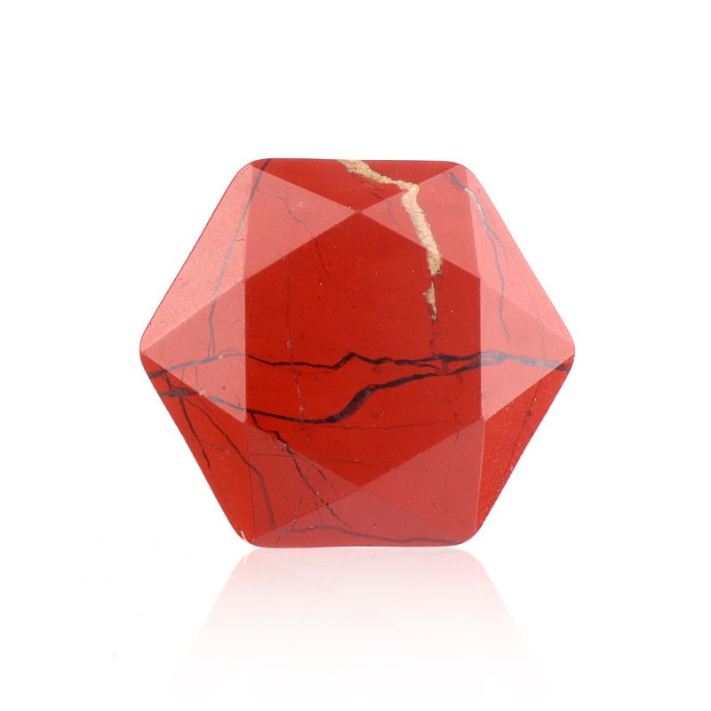 Vendas diretas de fábrica hexagrama de pedra de cristal natural acessórios de jóias ágata dupla face não porosa David estrela alça de pedra nua