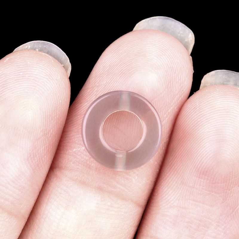 2053-Pedra de cristal natural ágata círculo oco contas soltas Pingente DIY colar pulseira acessórios contas