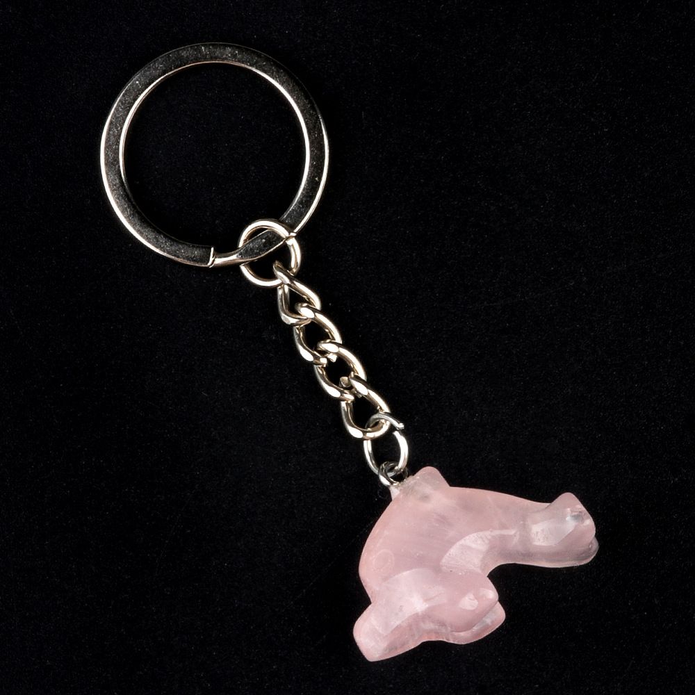 1949-Chaveiro Little Dolphin, pingente de chaveiro animal gravado em pedra de ágata de cristal.