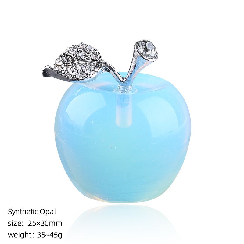 30Mm de cristal natural ornamento de maçã grande transfronteiriço Home Desktop Crafts Véspera de Natal Jade Apple
