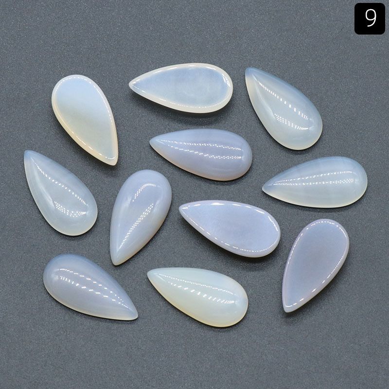 Superfície de anel de gota de água de 1485-15X30mm, cristal natural única superfície curva geométrica DIY jóias incrustadas com acessórios de pedra solta