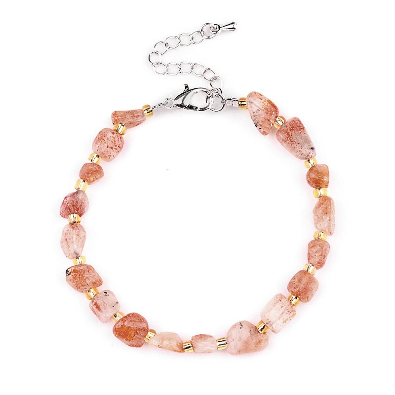 2077-Pulseira de ametista cristal azul turmalina cabelo cristal pulseira de pedra irregular mercadoria cênica