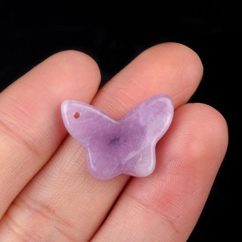 1765-Pingente de borboleta de pedra de ágata de cristal natural DIY pulseira de borboleta de pedra natural acessórios de colar