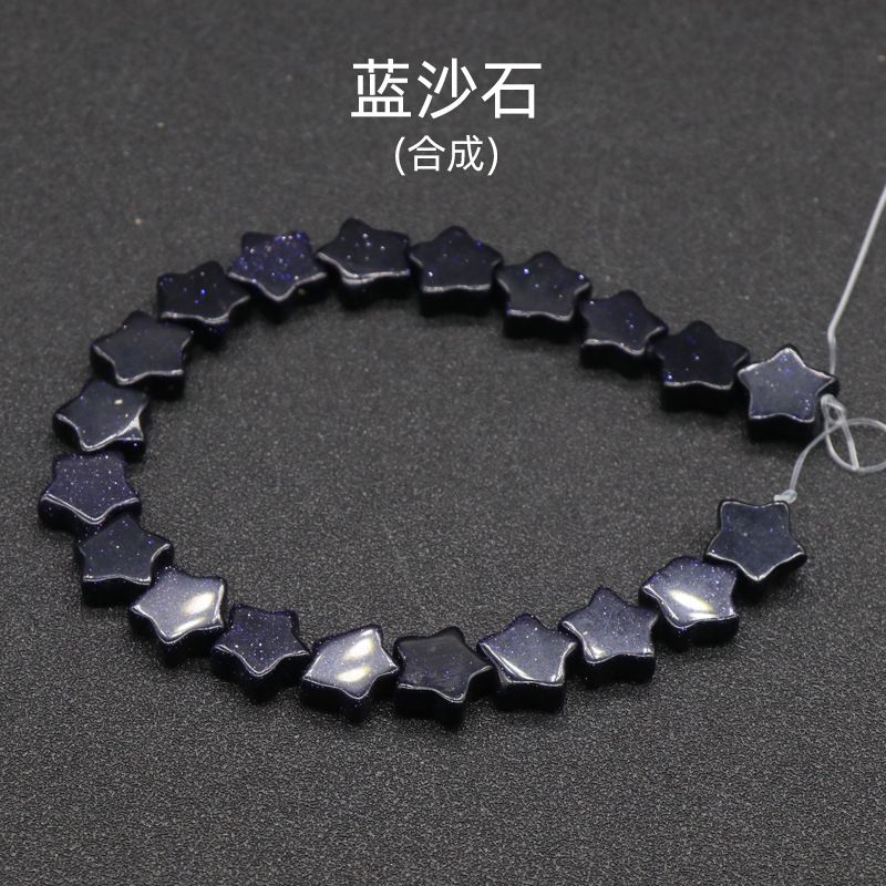 254-Cristal em pó estrela de cinco pontas, estrela de ágata contas soltas DIY pulseira de pedra natural artesanal brincos acessórios de jóias materiais