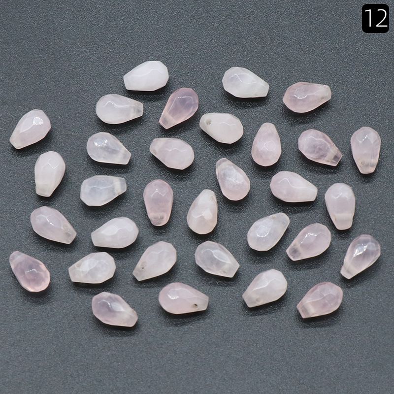 1320-Natural cristal gota de água buraco cruzado cortado contas soltas 10 brincos de pulseira de jóias artesanais DIY acessórios de grampo de cabelo