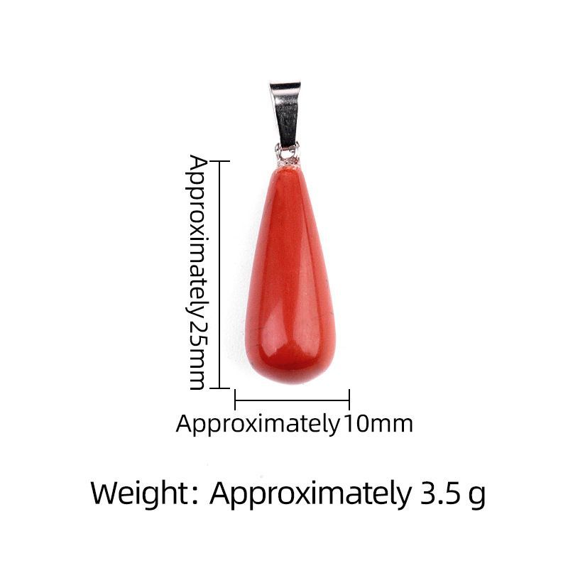1462-25Mm pingente longo de gota de água, pedra semi-preciosa natural pingente longo de gota de água brincos DIY colar acessórios de jóias
