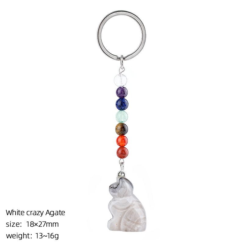 1956 Pingente de gatinho de pedra natural chakra colorido cordão de cristal ágata gravado pingente de gatinho