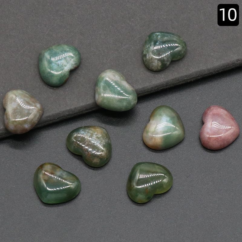 1221-15 × 18mm superfície do anel de amor, forma de coração curvado único de cristal natural, coração plano de pêssego DIY incrustado em pedra solta