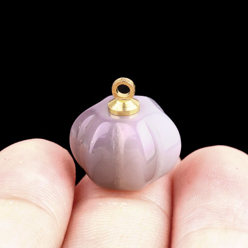 1639-10X13mm pingente de abóbora, meia pedra do tesouro de ágata de cristal abóbora gravada DIY material de jóias