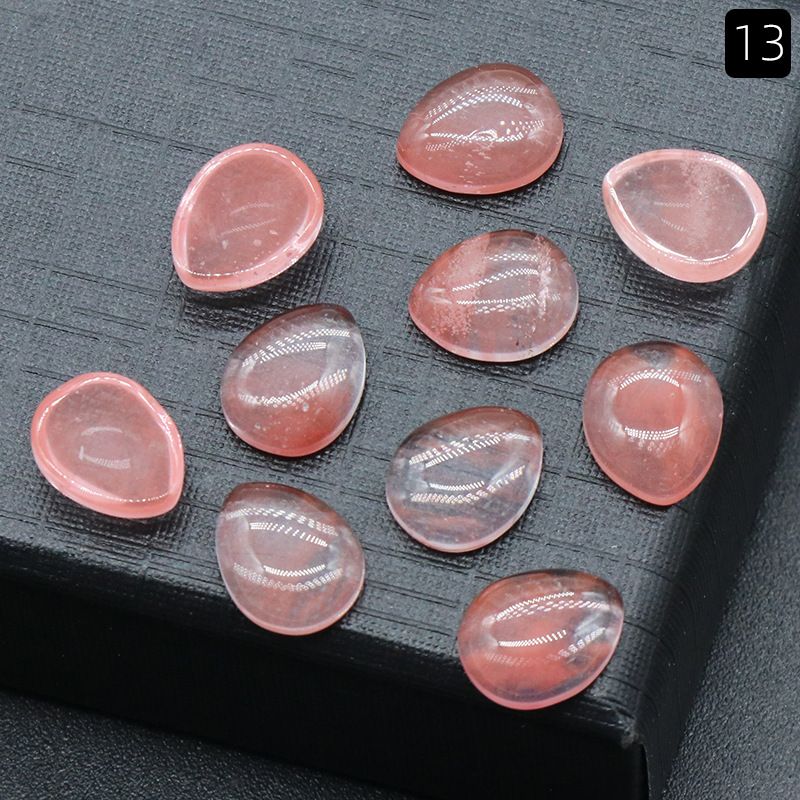 1475-8X10mm superfície do anel de gota de água cristal natural superfície única curva geométrica DIY jóias incrustadas com acessórios de pedra solta