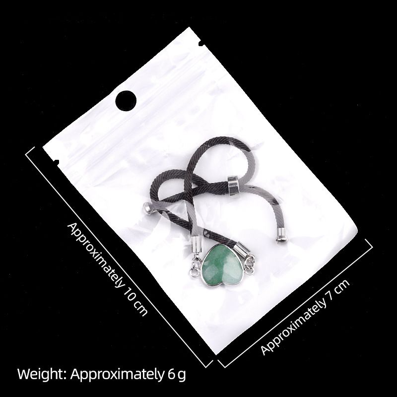 2097-Ametista em pó de cristal ajustável pulseira de amor jade coração pulseira cênica mercadoria