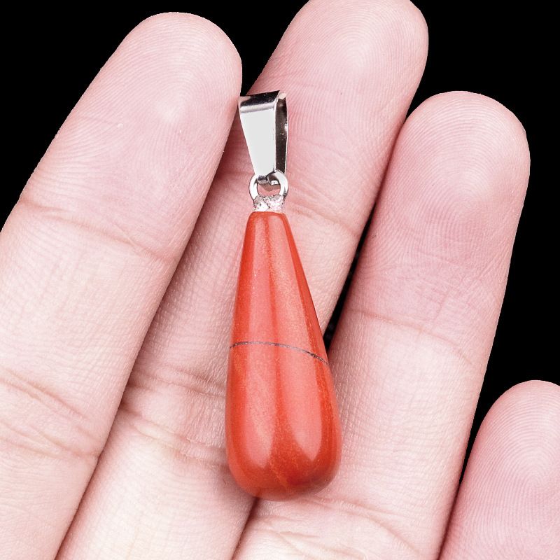 1462-25Mm pingente longo de gota de água, pedra semi-preciosa natural pingente longo de gota de água brincos DIY colar acessórios de jóias