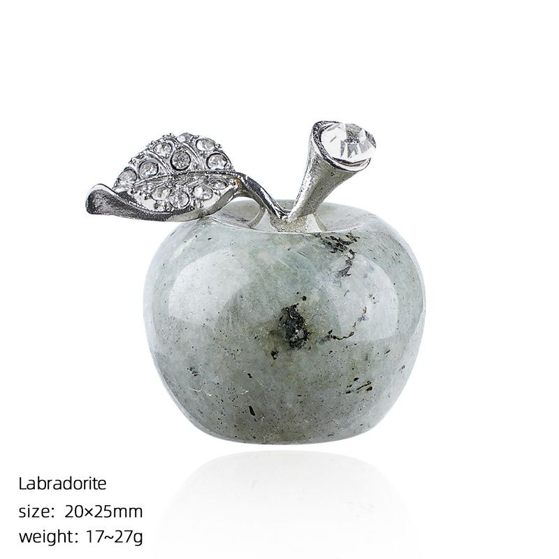 25Mm maçã de cristal natural transfronteiriça Véspera de Natal Presente de Natal enfeite de decoração de casa jade ágata maçã