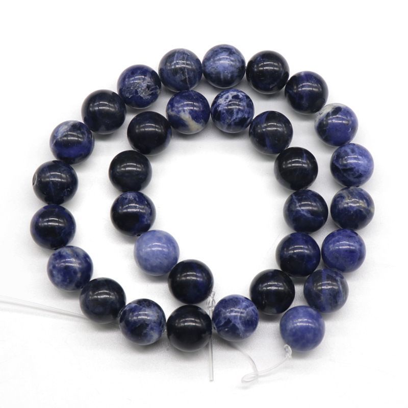 199-Sodalite sodalite contas redondas padrão azul contas soltas DIY pulseira de contas colar acessórios de jóias trabalho em andamento