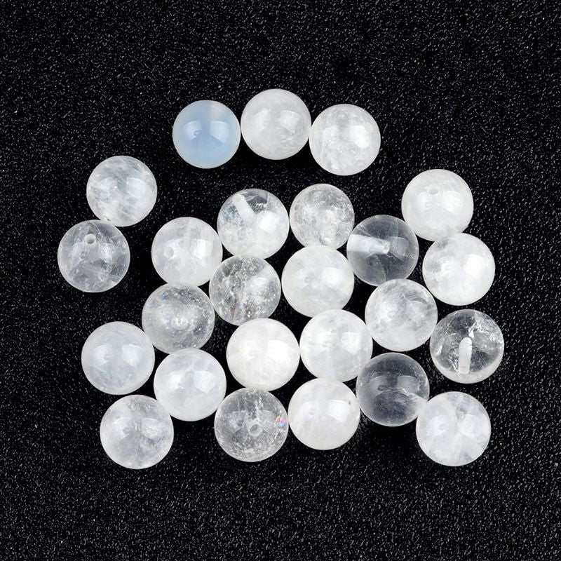 Contas de meio orifício de 1600-8mm, contas redondas de meio orifício de ágata de cristal natural, contas soltas Brincos de viga DIY acessórios de incrustação