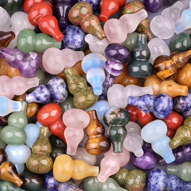2159-Ágata de cristal roxo natural rosa e branco esculpida à mão 30mm cabaça não porosa acessórios culturais e de jogo local cênico
