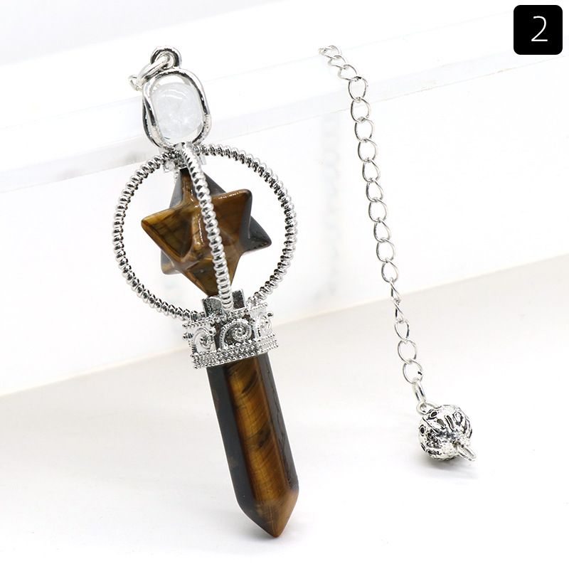 1490-Pó branco natural ametista Kabbah estrela cetro pêndulo, Kabbah mel grande satélite hexagonal pilar pingente de cristal
