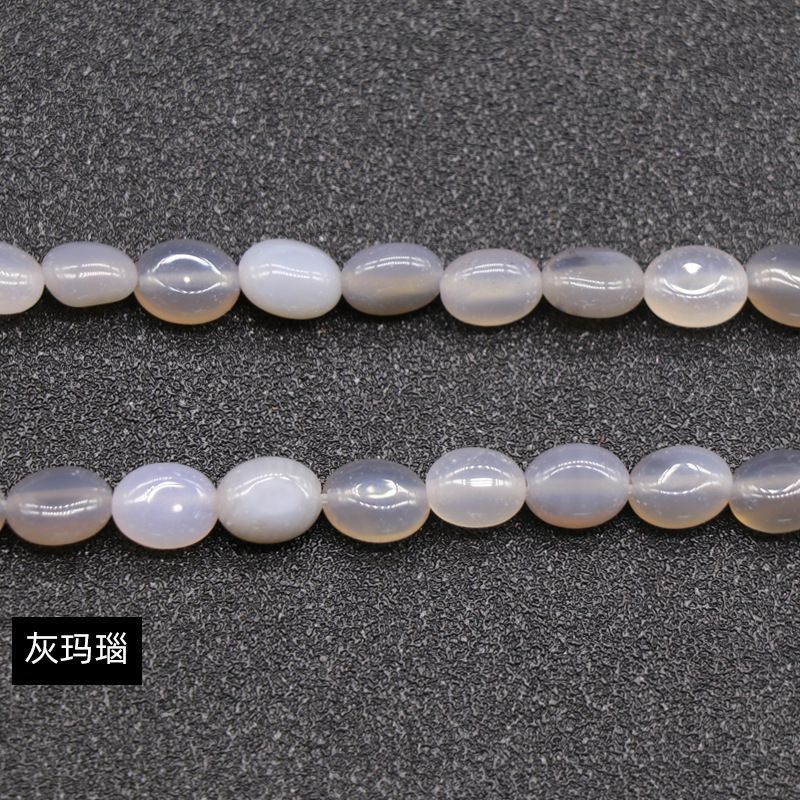 Cristal ágata pedra semi-preciosa em forma de ovo 6 * 8mm oval solto cordão DIY pulseira colar jóias
