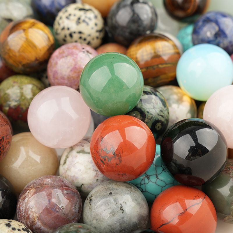 Bola redonda grande não porosa de 25 mm de ametista natural ágata olho de tigre pedra não porosa bola de miçangas redondas