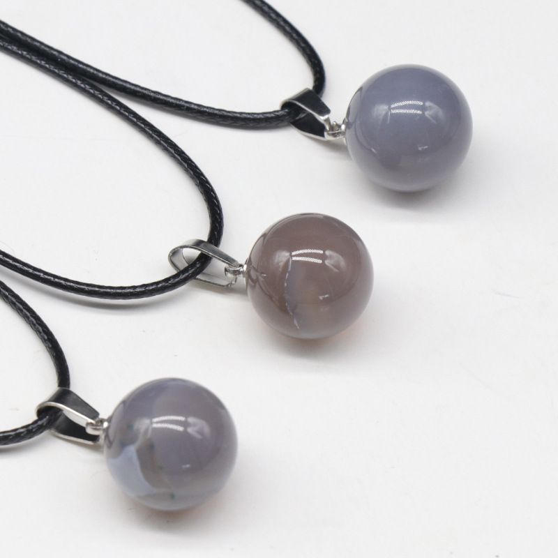 1578 um pingente de bola redonda de 16 mm, pingente de bola de pedra semipreciosa de ágata de cristal natural trabalho em andamento decoração de colar DIY