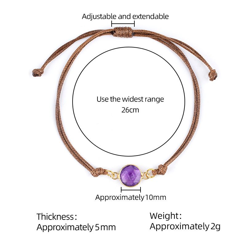 Pulseira de cristal natural retro boêmio tecido à mão ajustável corte de pedra bruta transfronteiriça fornecimento especial