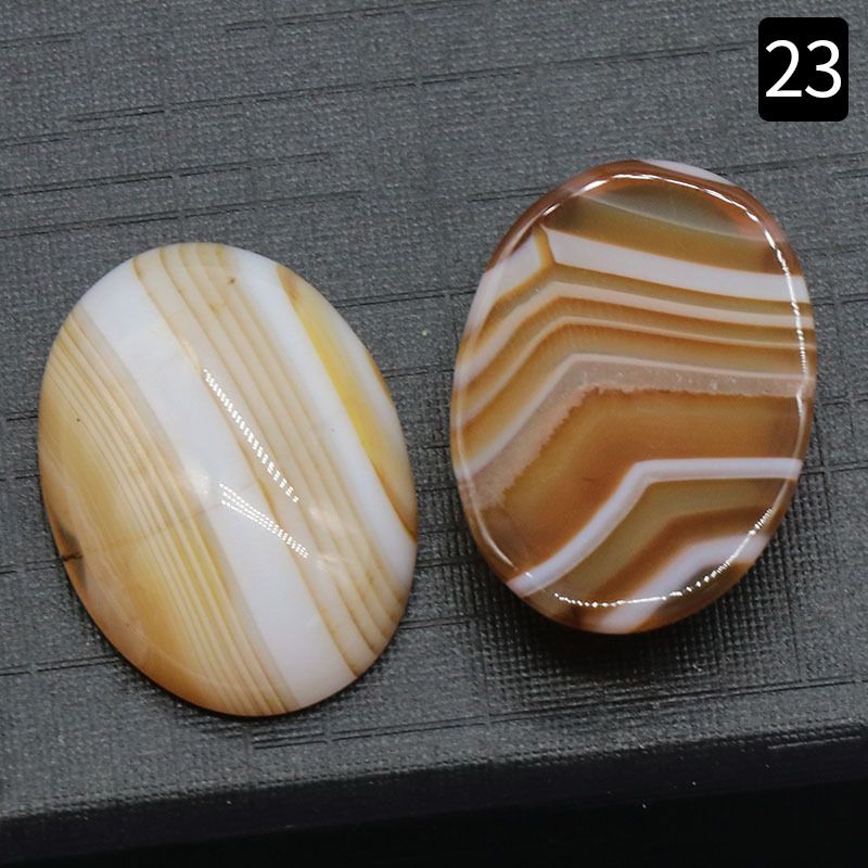 1229-18 × 25 Superfície do anel em forma de ovo Cristal natural único arco geométrico DIY jóias incrustadas com acessórios de pedra solta