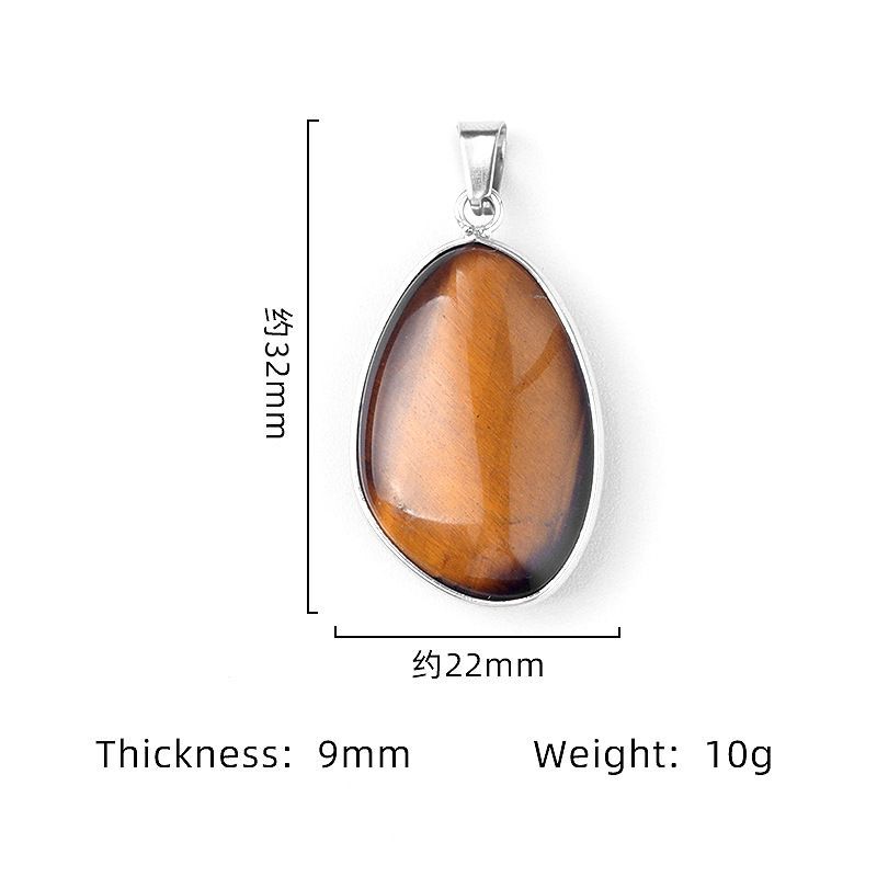1635-Pingente de bainha em forma especial, pingente de borda de cobre irregular, cabeça de pedra semipreciosa de cristal de ágata, colar de moldura de prata.