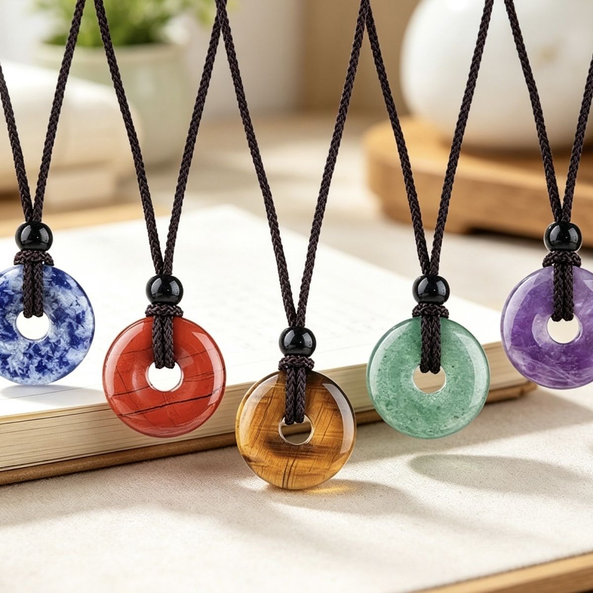 Colar de fivela de segurança de ágata de cristal 20Mm Nova pedra natural chinesa gravada em volta de ágata pingente de fivela de segurança nostálgica