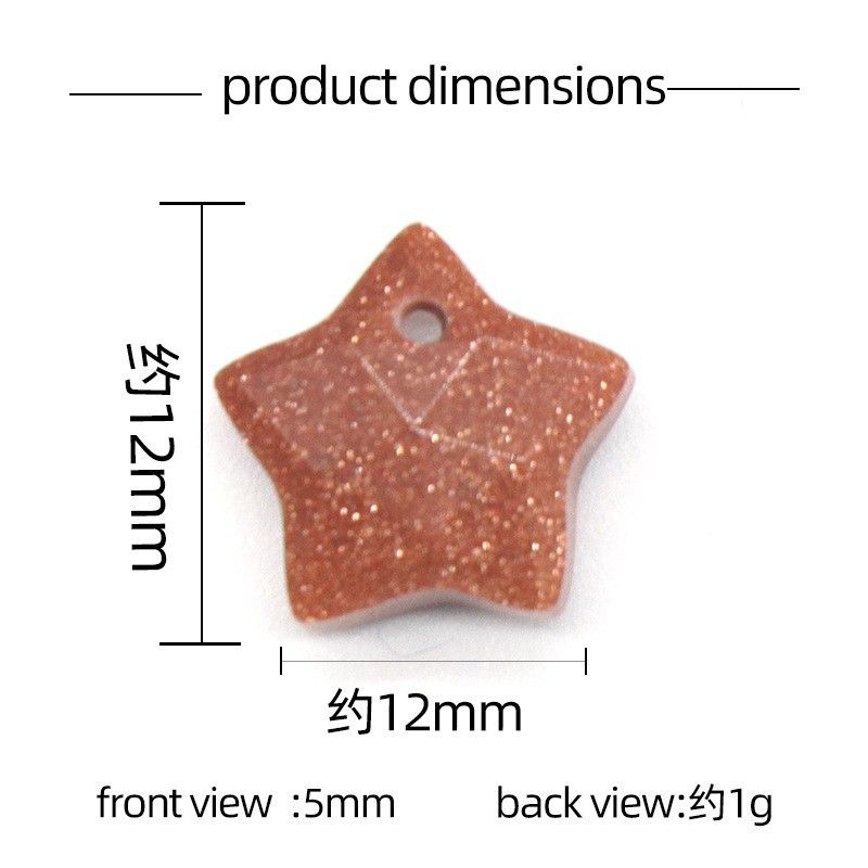 Pingente de pentagrama facetado 1590-10mm, acessórios de mini estrela de pedra de cristal atacado DIY jóias estrela
