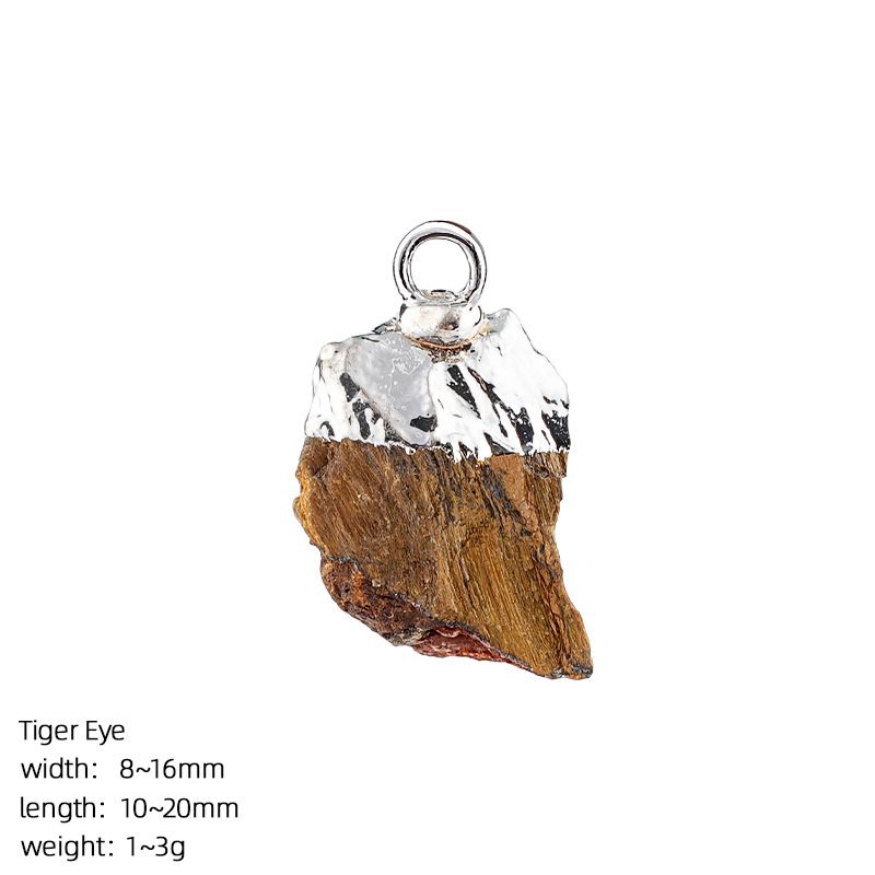 Pingente de pedra bruta de cristal natural transfronteiriço DIY colar brincos pulseira de prata dourada pedra áspera acessórios de ágata irregular