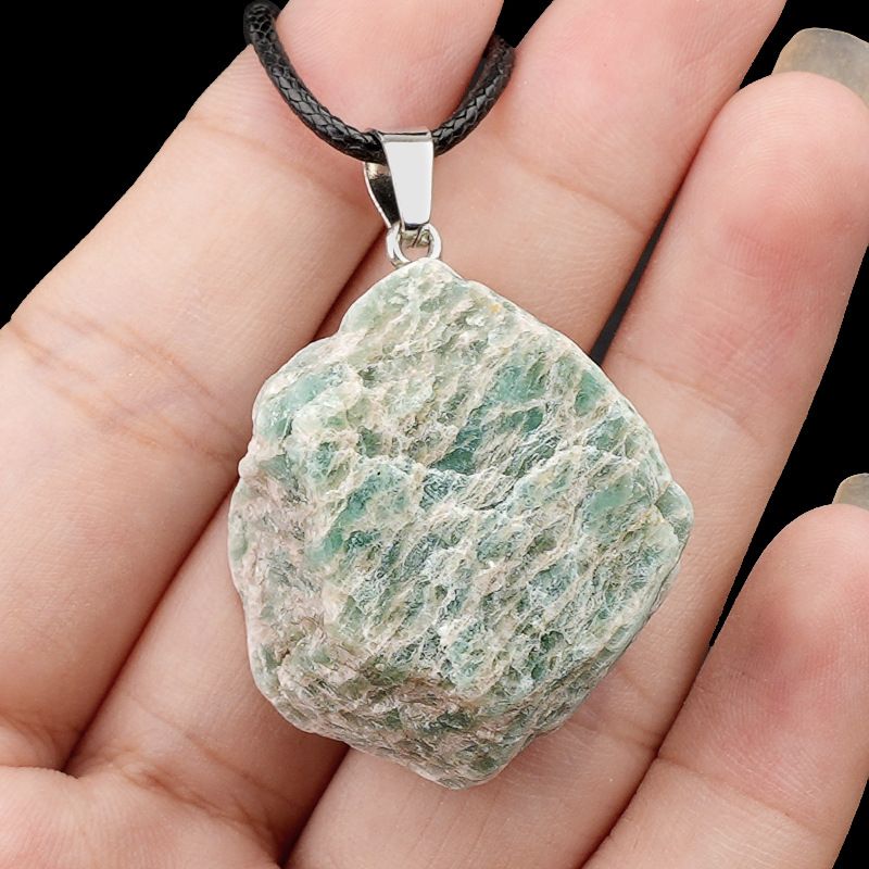 499-Pingente de pedra áspera de cristal natural ametista rosa amarelo branco colar de pedra áspera pingente de joias