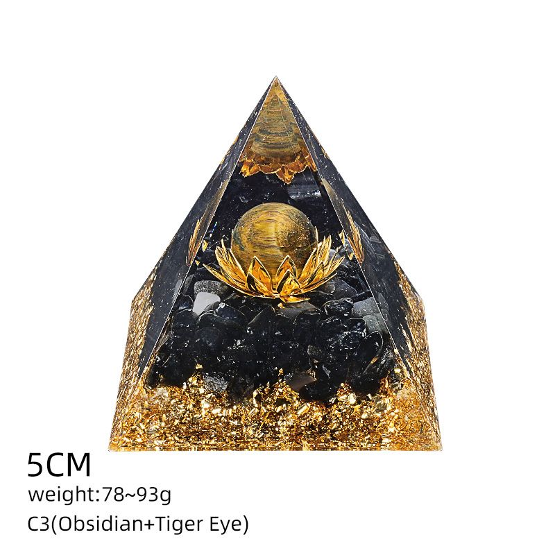 5Cm pirâmide de cristal natural Europeu e americano home office decoração desktop yoga meditação resina pirâmide ornamento