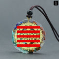 1556Reiki Energia de Cura Sete Veias Colar de Resina de Cascalho de Cristal Natural
