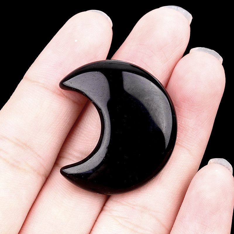 1602-30Mm lua, forma crescente de pedra de ágata de cristal natural DIY lua não porosa acessórios material