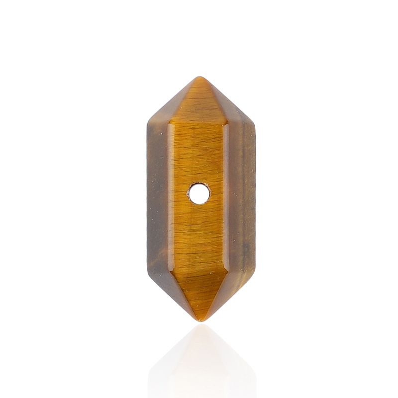 Cristal 8 * 20mm Ponta Dupla Pós Hexagonal Pulseira DIY Pingente Colar Acessórios Cristal Branco Ponta Dupla Pós Hexagonal