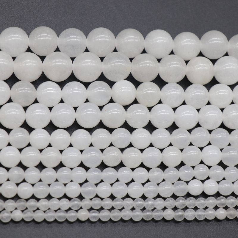 Pulseira solta de contas soltas de jade branco 4~12mm DIY, colar, brincos, grampo de cabelo estilo antigo, acessório de cabelo, contas soltas de jade natural