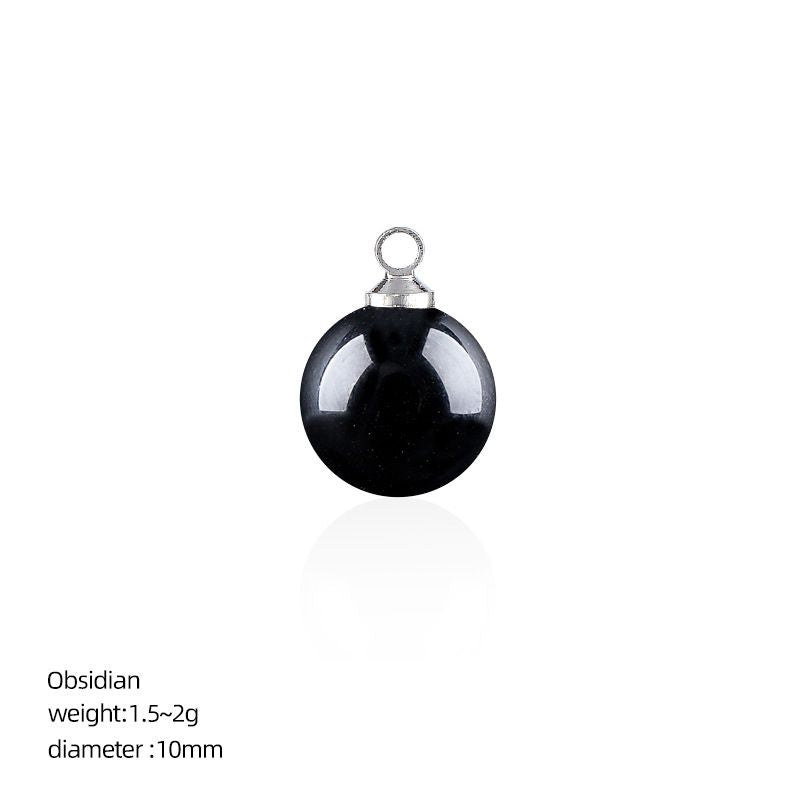 10Mm pingente de bola de pedra natural artesanal brincos pulseira colar de cristal contas soltas redondas acessórios de jóias