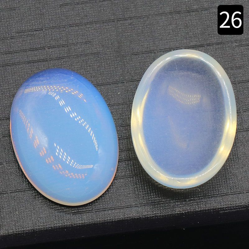 1229-18 × 25 Superfície do anel em forma de ovo Cristal natural único arco geométrico DIY jóias incrustadas com acessórios de pedra solta