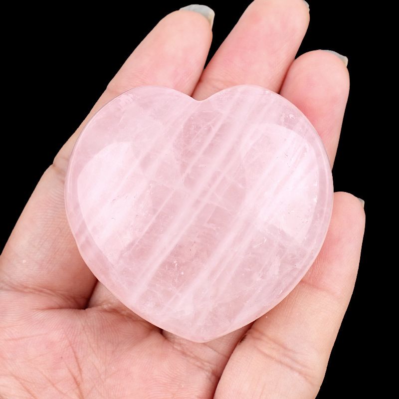 2321-4Cm Natural Pink Crystal Big Love Rose Crystal Play Coração Ornamento Casa Artesanato Ornamento