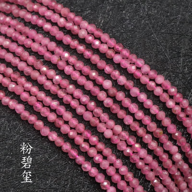 260-Agate cristal de pedra preciosa 2mm corte contas redondas turmalina romã água-marinha contas soltas DIY chapelaria gancho de cabelo borla