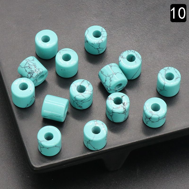 1220-Grandes contas de buraco de cristal natural ágata pedra cilíndrica solta contas 9 × 9mm buraco 3mm acessórios de jóias DIY